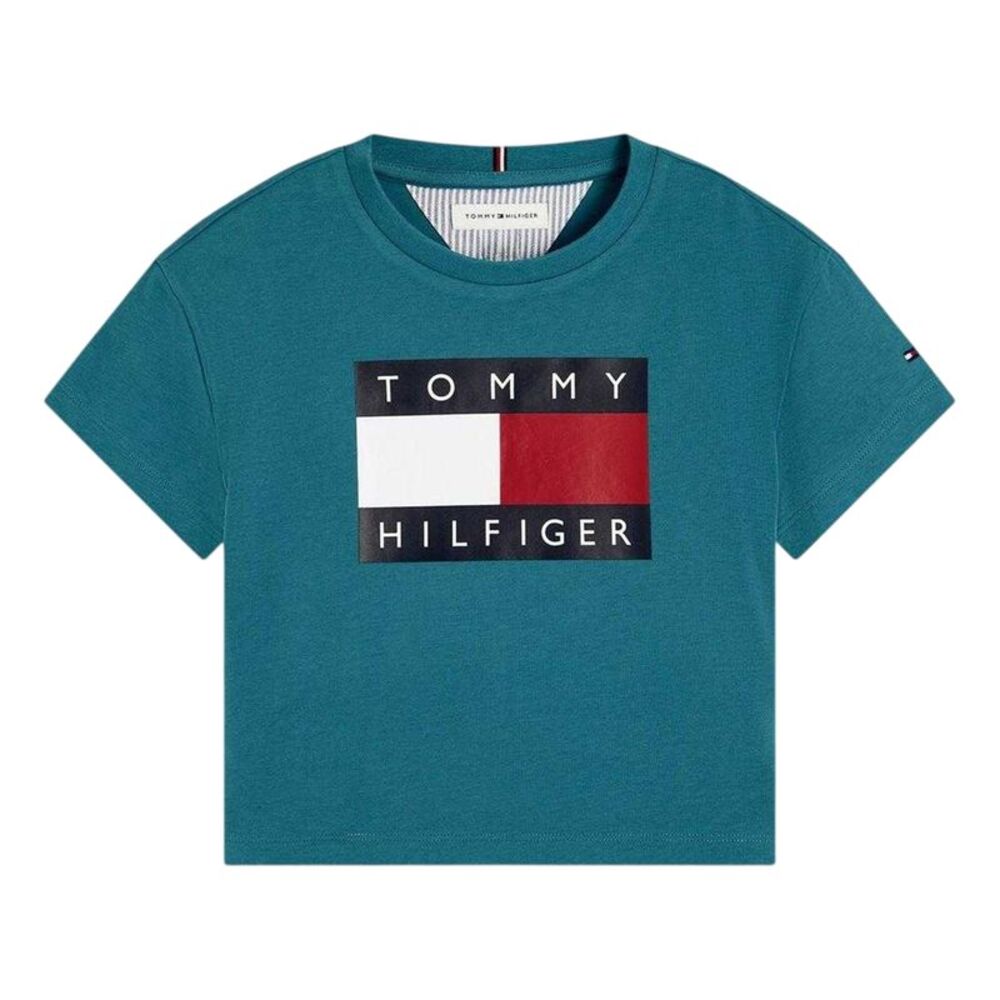 Tommy Hilfiger Girls Cotton Crop Top / Teal